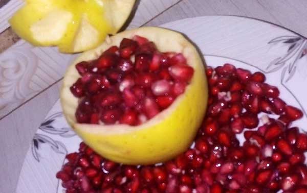 تزیین سیب برای شب یلدا بسیار زیبا به روزترین میوه آرایی یلدایی