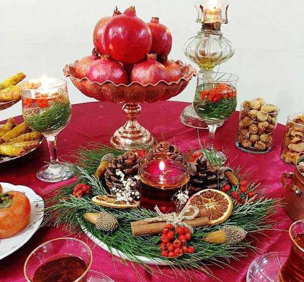 تزیین سفره شب یلدا لاکچری با هنر میوه آرایی بسیار زیبا و خاص