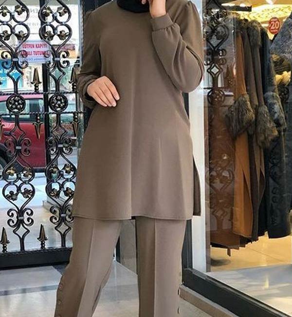 مدل مانتو جلو بسته با شلوار گشاد زیباترین و شیک ترین مدل های مانتو جلو بسته