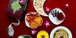 سفره افطار ساده با چیدمان بسیار زیبا برای ماه مبارک رمضان
