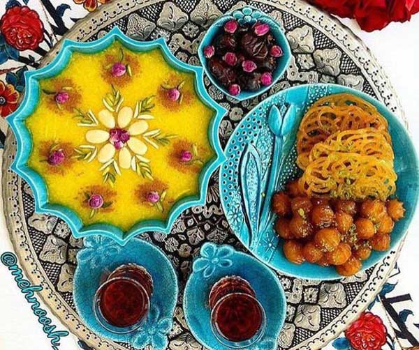 سفره افطار ساده با چیدمان بسیار زیبا برای ماه مبارک رمضان