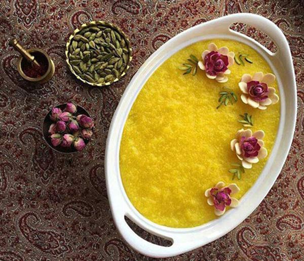 تزیین شله زرد برای ماه رمضان ایده های بسیار زیبا و ساده برای تزیین کردن شله زرد با دارچین و گل محمدی
