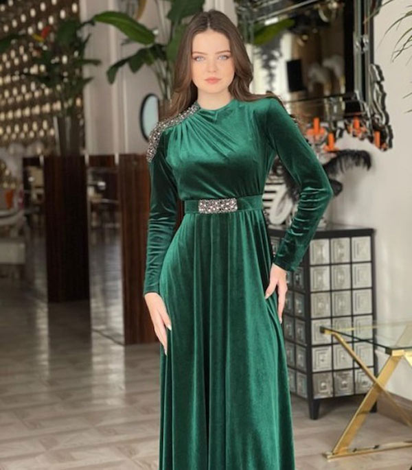 مدل لباس مخمل کارشده + بهترین و ترندترین مدل های لباس مخمل مجلسی زنانه