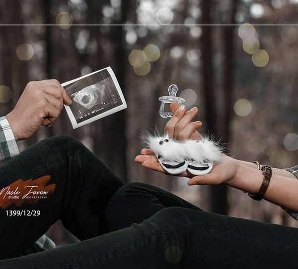 مدل عکس بارداری + زیباترین ژست ها با همسر و عکس سونوگرافی در خانه و طبیعت