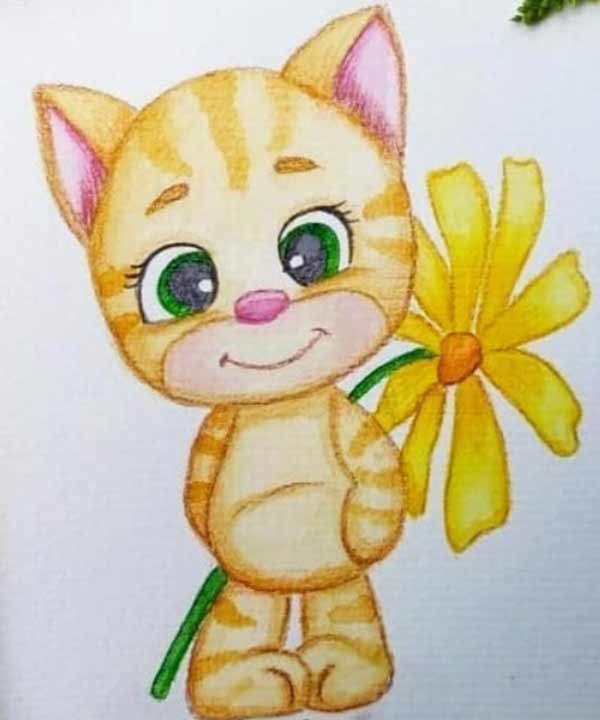 مدل نقاشی با مداد رنگی زیبا فانتزی برای حاشیه دفترها مناسب برای مبتدی ها
