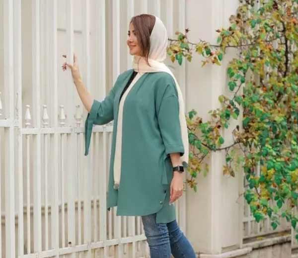 مدل مانتو ابروبادی دکمه دار + زیباترین و شیک ترین مدل های مانتو ابروبادی زنانه تابستانی