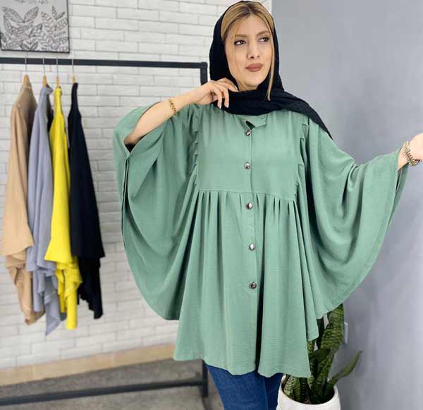مدل مانتو ابروبادی دکمه دار + زیباترین و شیک ترین مدل های مانتو ابروبادی زنانه تابستانی
