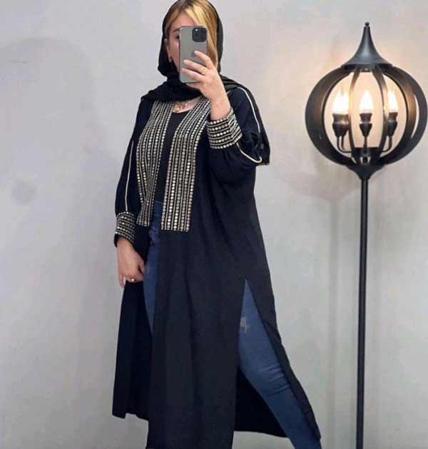 مدل مانتو ابروبادی مشکی جدید + شیک ترین و جدیدترین مدل های مانتو ابروبادی مشکی را اینجا ببینید