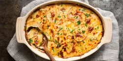 راز خوشمزگی گراتن سیب زمینی و سوسیس و فوت و فن گراتن سیب زمینی و سوسیس