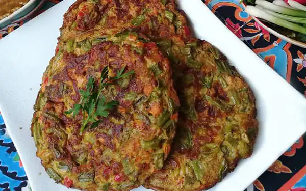 راز خوشمزگی کوکو لوبیا سبز و هویج و فوت و فن کوکو لوبیا سبز و هویج خوشمزه