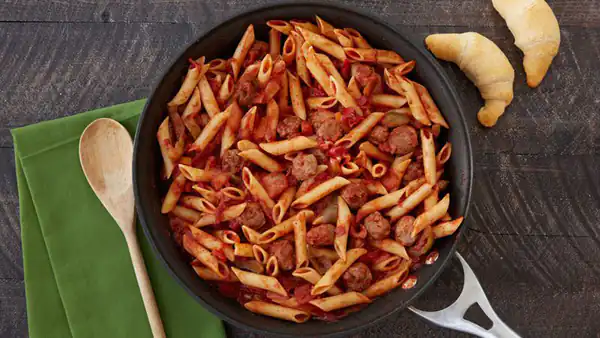 راز خوشمزگی پاستا سوسیس دودی و فوت و فن پاستا سوسیس دودی خوشمزه و خانگی